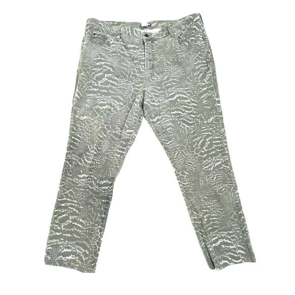 NYDJ Pants - NYDJ  20W Skinny High Rise Stretch Gray Camouflage Ankle Pants Lift Tuck